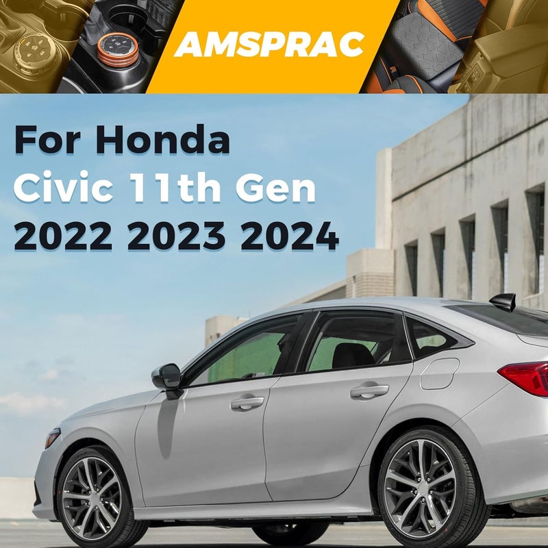 AMSPRAC for 11th Gen Civic Antenna Topper,Car Roof Shark Fin Antenna Cover Cap Shell Trim for Honda Civic 11th Generation 2022 2023 2024,Exterior Decor Topper Antenna Aerial Cap Trim,Black - Image 2